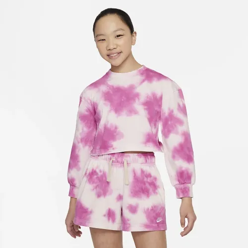 Nike Sportswear Big дитячі (Girls') Washed Long-Sleeve Top Pink