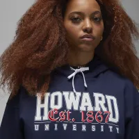 Nike Jordan x Howard University женская Fleece Pullover Толстовка с капюшоном синий