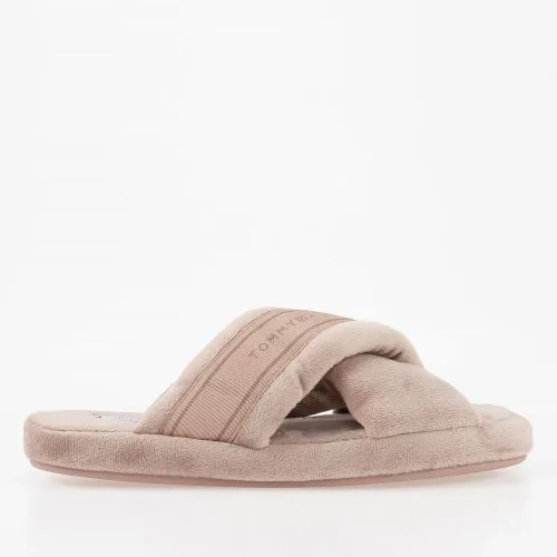 Kapcie Tommy Hilfiger Comfy Home Slippers With Straps FW0FW06587-AE9 - Бежевый
