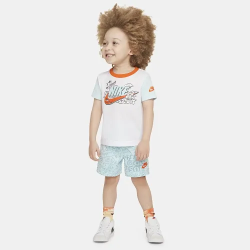 Nike Sportswear Create Your Own Adventure Toddler футболка and шорти комплект блакитний