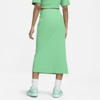 Nike Sportswear женская С высокой Талией Ribbed Jersey юбка цвет зеленый