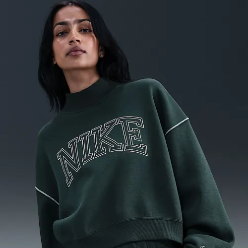 Nike Sportswear Phoenix Fleece женская Mock-Neck свитшот цвет зеленый