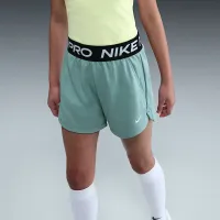 Nike Pro Fleece Big детские (Girls') Dri-FIT шорты цвет зеленый