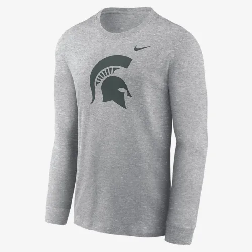 Michigan State Spartans Primary Logo чоловічі Nike College Long-Sleeve футболка колір сірий