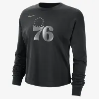 Philadelphia 76ers Courtside жіноча Nike NBA Shine Boxy Long-Sleeve футболка колір чорний