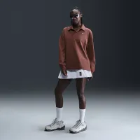 Nike Sportswear Essential женская оверсайз Long-Sleeve Polo цвет коричневый