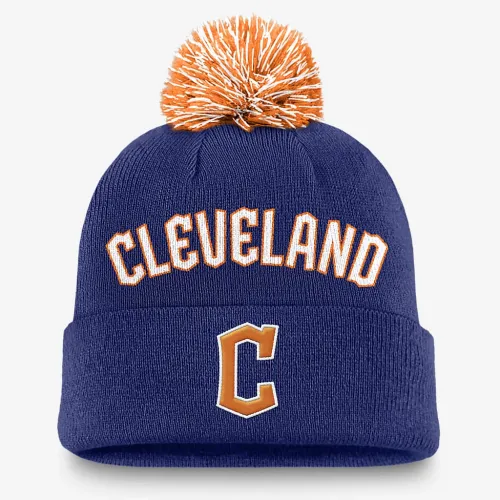 Cleveland Guardians Peak чоловічі Nike MLB Cuffed Pom Beanie блакитний