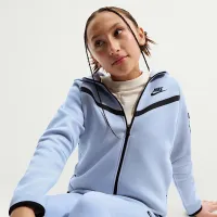 Nike Sportswear Tech Fleece Girls' Full-Zip Толстовка з капюшоном колір сірий