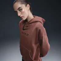 Nike Sportswear Phoenix Fleece женская оверсайз Pullover Graphic Толстовка с капюшоном цвет коричневый