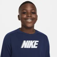 Nike Dri-FIT Multi+ Big Kids' (Boys') Long-Sleeve Top (Extended Size) Blue