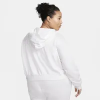 Nike Sportswear Chill Terry женская Loose Full-Zip French Terry Толстовка с капюшоном (большие размеры) цвет коричневый