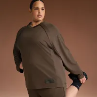 NikeSKIMS Airy жіноча оверсайз V-Neck Long-Sleeve Top колір коричневий