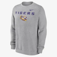 LSU Tigers Primetime Primary Stack чоловічі Nike College Pullover Crew колір сірий