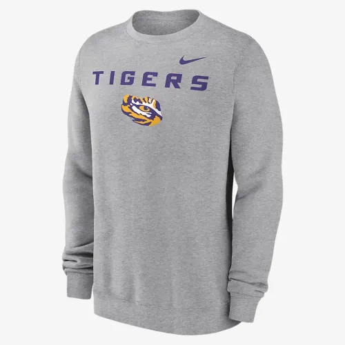 LSU Tigers Primetime Primary Stack чоловічі Nike College Pullover Crew колір сірий