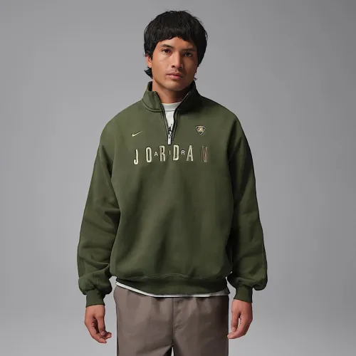 Nike Jordan Flight мужские Graphic Fleece 1/4-Zip цвет зеленый