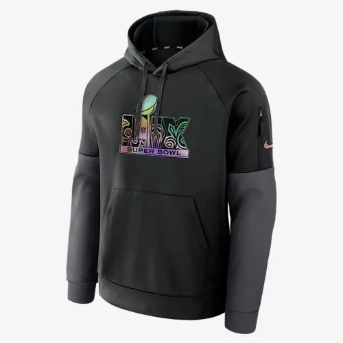 Super Bowl LIX Logo Fitness чоловічі Nike Therma NFL Pullover Толстовка з капюшоном колір чорний