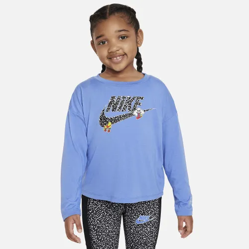 Nike Notebook Print Long Sleeve Knit Top Little Kids Top блакитний