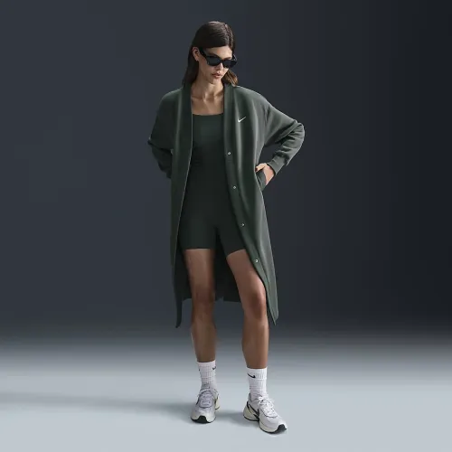 Nike Sportswear Phoenix Fleece женская оверсайз Long Cardigan цвет зеленый
