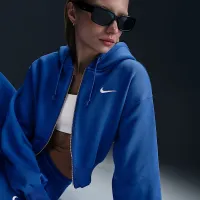 Nike Sportswear Phoenix Fleece жіноча Loose Cropped Full-Zip Толстовка з капюшоном блакитний