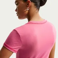 Nike Sportswear Chill Knit женская Slim Short-Sleeved Cropped футболка Pink