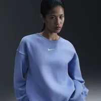 Nike Sportswear Phoenix Fleece женская оверсайз Crew-Neck свитшот синий