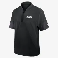 New York Jets Sideline Coach чоловічі Nike NFL 1/2-Zip Short-Sleeve Куртка колір чорний