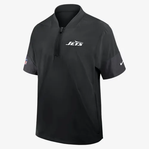 New York Jets Sideline Coach чоловічі Nike NFL 1/2-Zip Short-Sleeve Куртка колір чорний