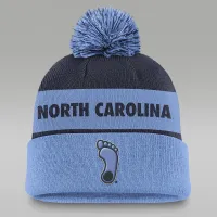 North Carolina Tar Heels Primetime Peak мужские Nike College Cuffed Pom Beanie синий