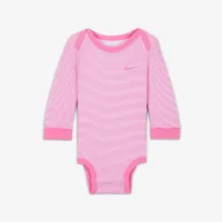 Nike Baby Essentials Baby (0-9M) Long Sleeve Bodysuits (3 Pack) цвет белый