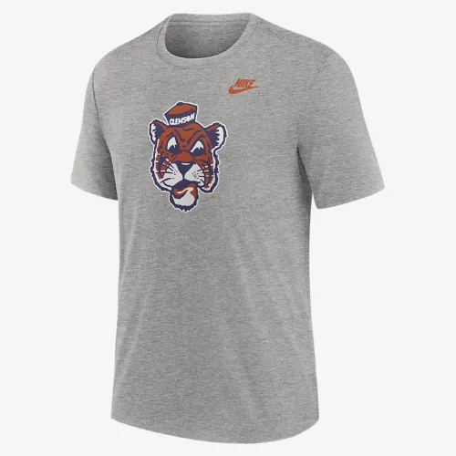 Clemson Tigers Blitz Everцвет зеленый Legacy Primary мужские Nike College футболка цвет серый