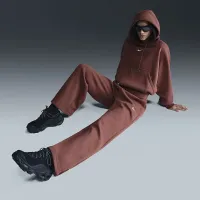Nike Sportswear Phoenix Fleece женская С высокой Талией Wide-Leg Sweatpants цвет коричневый