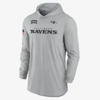 Baltimore Ravens Salute to Service Edge Mascot Lockup Men’s Nike Dri-FIT NFL Long-Sleeve Hooded Top цвет серый