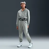 Nike Pro Fleece Big детские (Girls') Dri-FIT Full-Zip Толстовка с капюшоном цвет серый