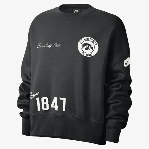 Iowa женская Nike College Crew-Neck свитшот цвет черный