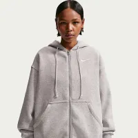 Nike Sportswear Phoenix Fleece женская оверсайз Full-Zip Толстовка с капюшоном цвет серый