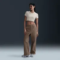 Nike Sportswear Collection жіноча Mid-Rise Twill Trousers колір коричневий