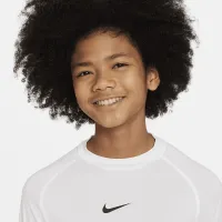 Nike Pro Big детские (для мальчиков) Dri-FIT Long-Sleeve Top цвет белый