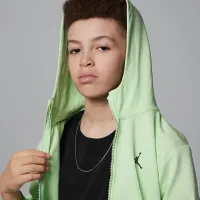 Nike Jordan Dri-FIT MJ Sport Big детские Statement Hoop Fleece Full-Zip Толстовка с капюшоном цвет зеленый