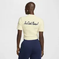 Paris Saint-Germain Sport Essentials жіноча Nike Soccer Knit Short-Sleeve Top колір коричневий