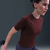 Nike Zenvy Rib женская Dri-FIT Short-Sleeve Top цвет красный