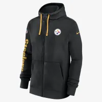 Pittsburgh Steelers Sideline Team Issue Club чоловічі Nike Full Zip Толстовка з капюшоном колір чорний