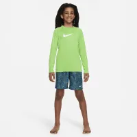 Nike Swim Big детские (для мальчиков) Long-Sleeve Hydroguard цвет зеленый