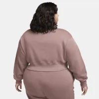 Nike Sportswear Phoenix Fleece женская оверсайз Cropped V-Neck Top (большие размеры) цвет фиолетовый