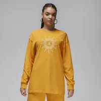 Nike Jordan Flight женская оверсайз Long-Sleeve футболка Yellow
