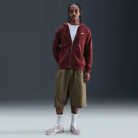 Nike Club мужские Full-Zip Fleece Толстовка с капюшоном цвет красный