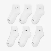 Nike Everyday Plus Cushioned тренувальні Ankle шкарпетки (6 пар) колір білий