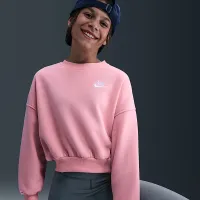 Nike Sportswear Club Fleece Girls' Boxy Crew-Neck свитшот Pink