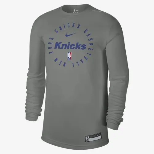 New York Knicks чоловічі Nike Dri-FIT NBA Long-Sleeve футболка колір сірий