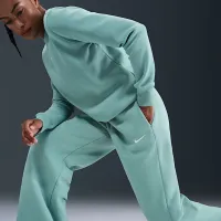 Nike Sportswear Phoenix Fleece женская С высокой Талией Wide-Leg Pants цвет зеленый