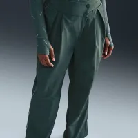 Nike Sportswear Collection жіноча Mid-Rise Repel Asymmetrical-Waist Trousers колір зелений